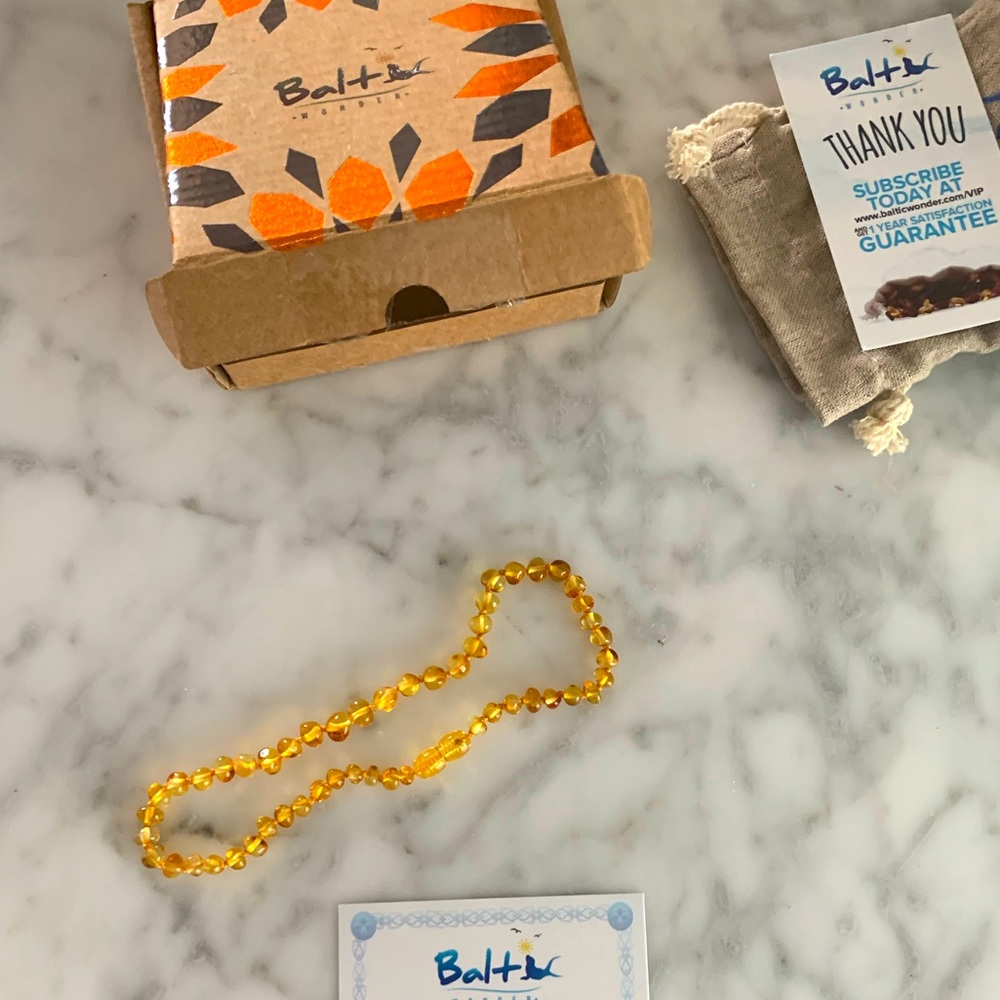 Genuine amber teething necklace